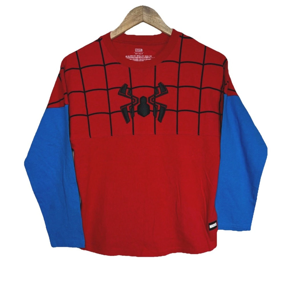 Marvel Spider-Man Spirit Jersey Youth Kids XL Red Blue Cotton Crewneck Pullover